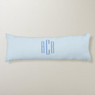 Coussins Longs Monogramme simple bleu à trois lettres
