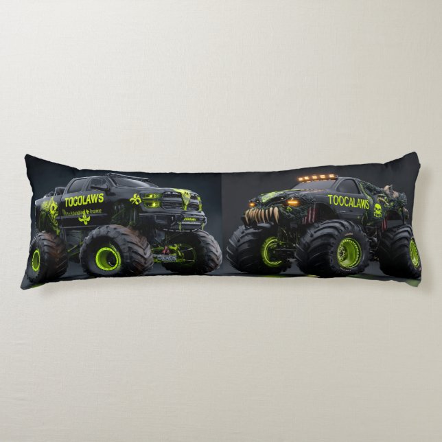 Coussins Longs Monster Truck Toxic Bio-Armure - Cyber Néon Vert (Devant)