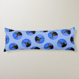 Coussins Longs Moose en hiver - Art original de la faune
