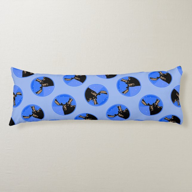 Coussins Longs Moose en hiver - Art original de la faune (Devant)