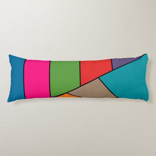 Coussins Longs MOSAIC rayures triangles couleur III + vos idées (Devant)