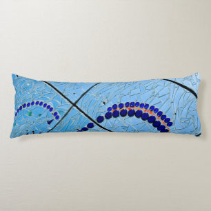 Coussins Longs Mosaïque de miroir bleu Abstrait