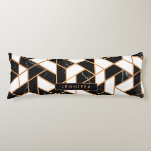 Coussins Longs Mosaïque noire et Marbre blanc