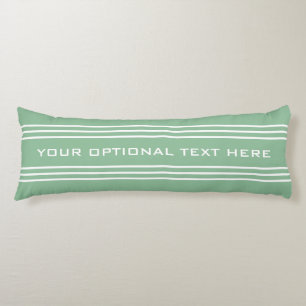 Coussins Longs Moss Green Stripes corps de texte personnalisé cou