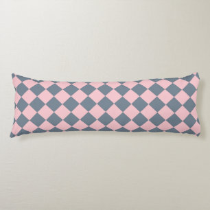 Coussins Longs Motif à carreaux diamant gris rose