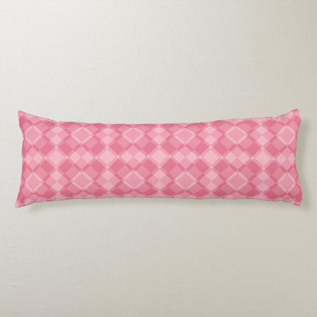 Coussins Longs Motif à carreaux rose argyle (Devant)