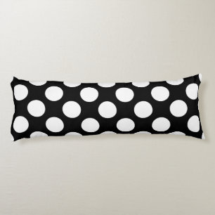 Coussins Longs Motif à points Polka blanc et noir