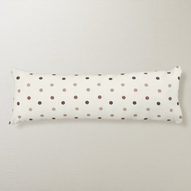 Coussins Longs Motif à pois de bébé dans les tons marron (Devant)