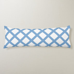 Coussins Longs Motif à rayures diamantées Harlequin bleu blanc