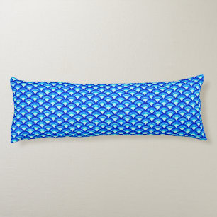 Coussins Longs Motif à vagues Art déco - cobalt et bleu ciel