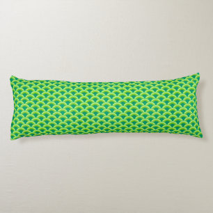 Coussins Longs Motif à vagues Art déco - vert jade