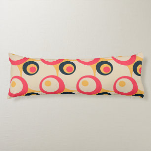 Coussins Longs Motif abstrait artistique de rétros cercles