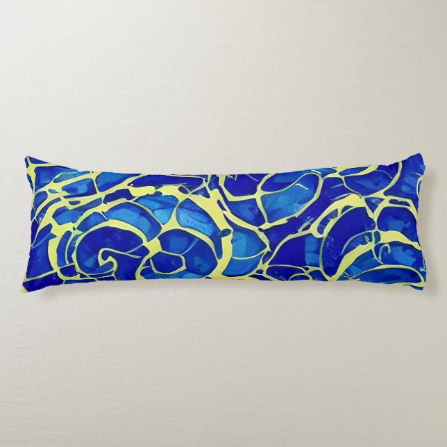 Coussins Longs Motif Abstrait Bleu clair Mosiac (Devant)
