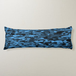 Coussins Longs Motif Abstrait Bleu Noir