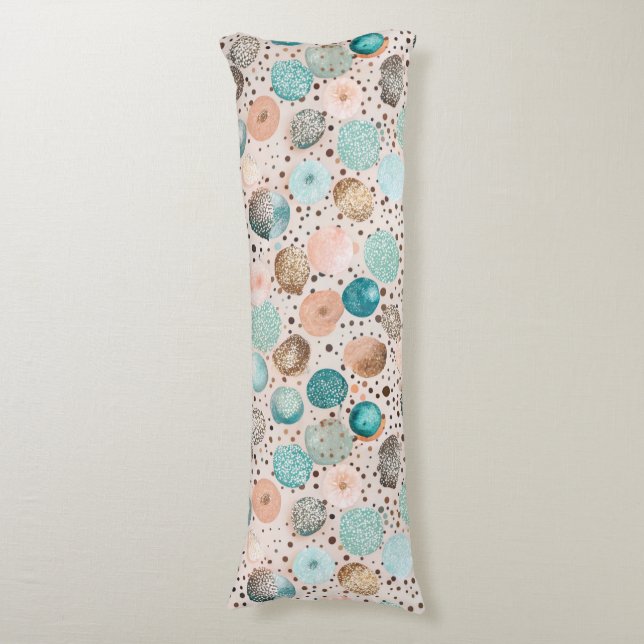 Coussins Longs Motif Abstrait chatoyant en Turquoise, Rose (Devant (Vertical))