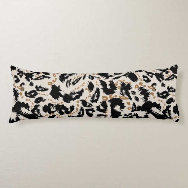 Coussins Longs Motif abstrait de léopard bohème africain  (Devant)