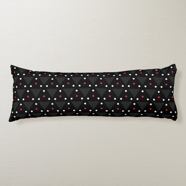 Coussins Longs Motif abstrait moderne de triangle de UFO noir (Devant)