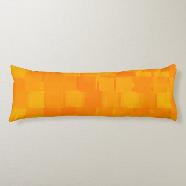 Coussins Longs Motif Abstrait Orange (Devant)