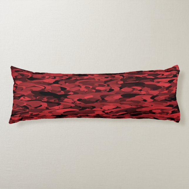 Coussins Longs Motif Abstrait Rouge Noir (Devant)
