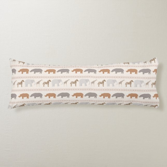 Coussins Longs Motif africain 1 d'animaux (Devant)