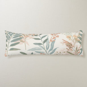 Coussins Longs Motif aquarelle de feuille de blush botanique saug