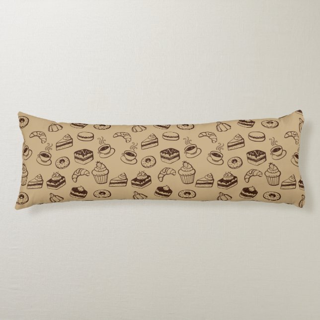 Coussins Longs Motif avec des gâteaux, des desserts et la (Devant)