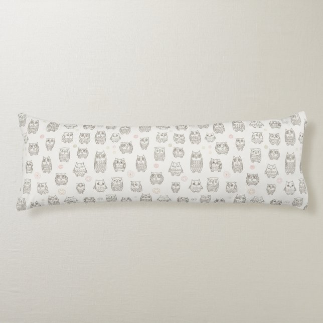 Coussins Longs Motif avec des hiboux (Devant)