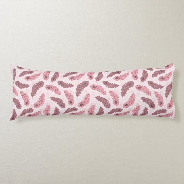 Coussins Longs motif avec des plumes de paon (Devant)