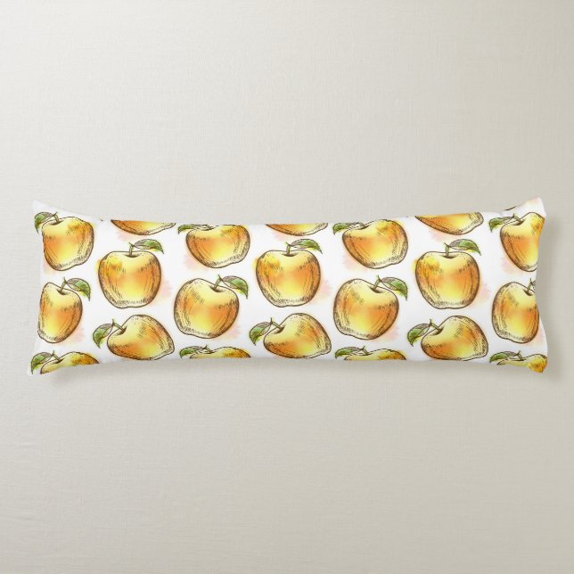 Coussins Longs Motif avec la pomme jaune (Devant)