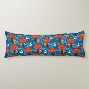 Coussins Longs motif avec les chats et les oiseaux mignons