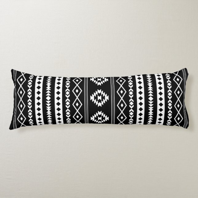 Coussins Longs Motif Aztec 2Way Noir & Blanc Mixte Motifs (V) (Devant)