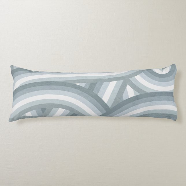Coussins Longs Motif Beacht Blue Retro Rainbow Stripes (Devant)