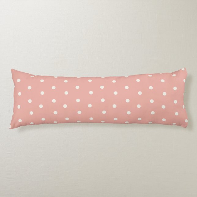 Coussins Longs Motif bébé pois sur fond rose (Devant)