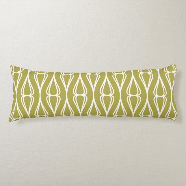 Coussins Longs Motif blanc d'olive moderne (Devant)