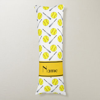 Coussins Longs Motif blanc nommé personnalisé du base-ball