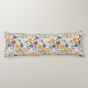 Coussins Longs Motif Bohème de Prairie de Fleurs Sauvages