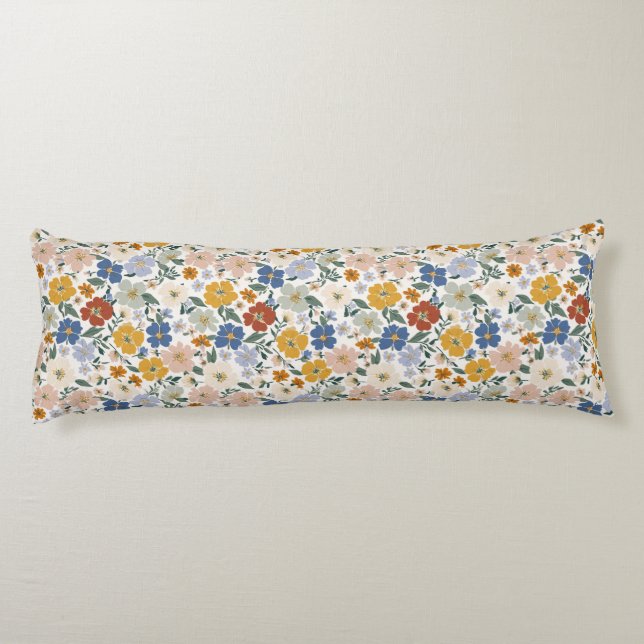 Coussins Longs Motif Bohème de Prairie de Fleurs Sauvages (Dos)