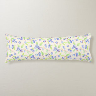 Coussins Longs Motif botanique de myrtille à l'aquarelle mignon