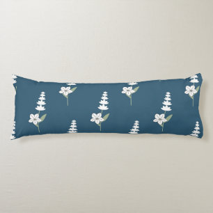 Coussins Longs Motif botanique floral de la Marine