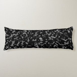 Coussins Longs Motif branché de camouflage noir et gris