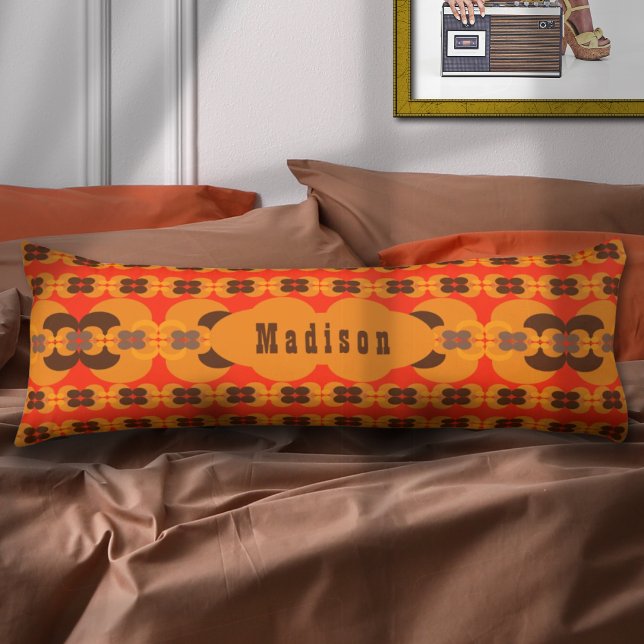 Coussins Longs Motif Bulles Rétro Groovy 70's Nom (Créateur téléchargé)