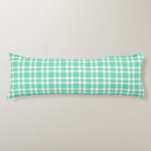 Coussins Longs Motif carreaux blanc aquamarine