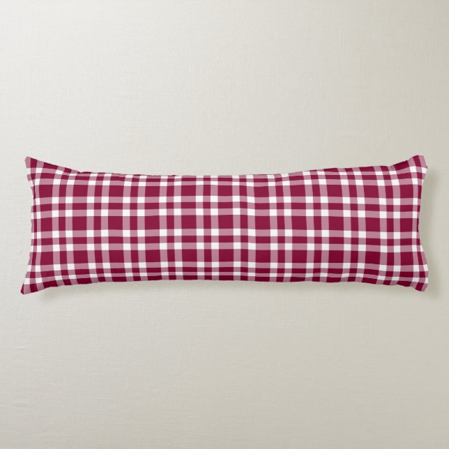 Coussins Longs Motif carreaux blanc Bourgogne (Devant)
