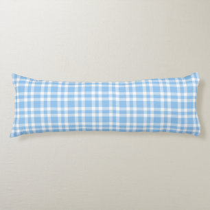 Coussins Longs Motif carreaux bleu blanc