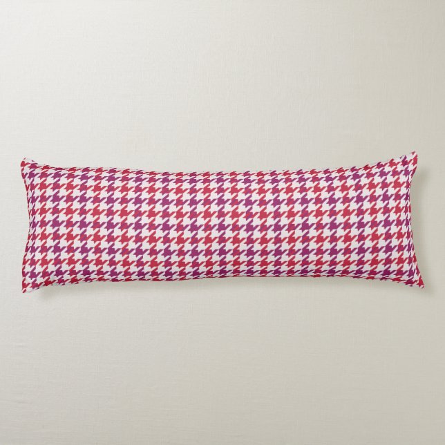 Coussins Longs Motif carreaux motif pied de poule rouge cramoisi  (Dos)
