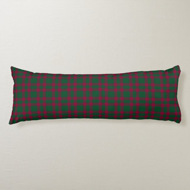 Coussins Longs Motif carreaux vert et Bourgogne (Devant)