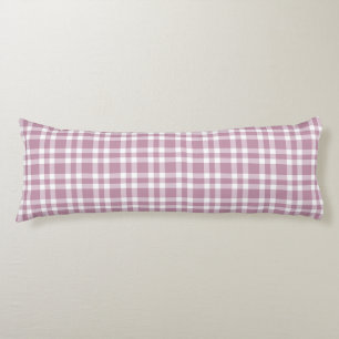 Coussins Longs Motif carreaux violet blanc