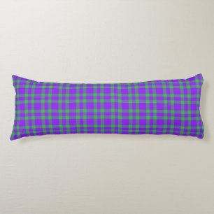 Coussins Longs Motif carreaux violet vert