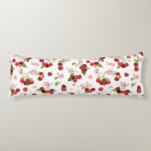 Coussins Longs Motif cerise 1 (Devant)