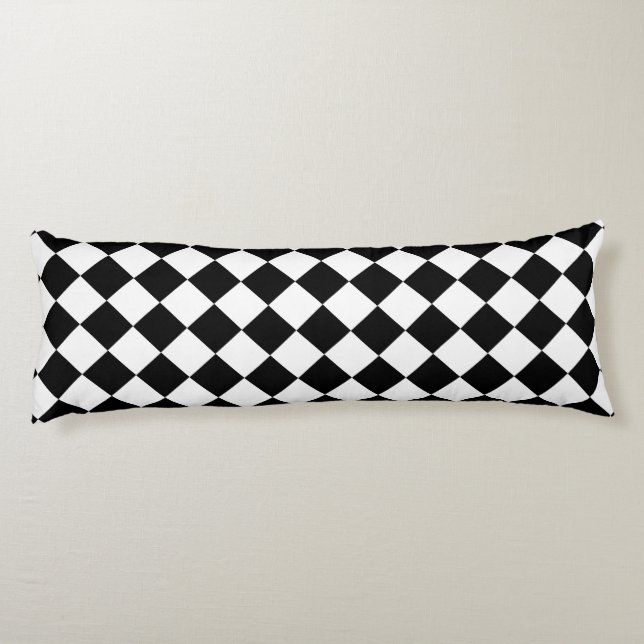 Coussins Longs Motif Chevron Noir et Blanc Classique Audacieux (Dos)